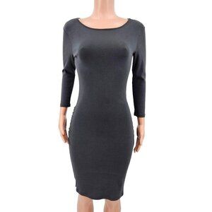 Jarbo Ruched Bodycon Mini Dress Gray Women's Size 34 U.S. 4 Minimalist Party